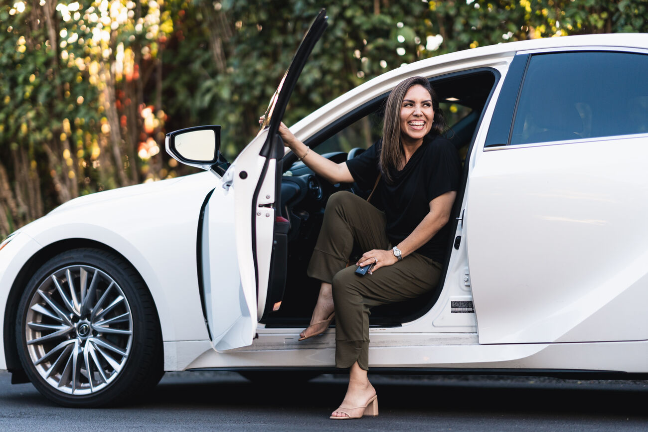 Allison Izu Model with Lexus Vehicle