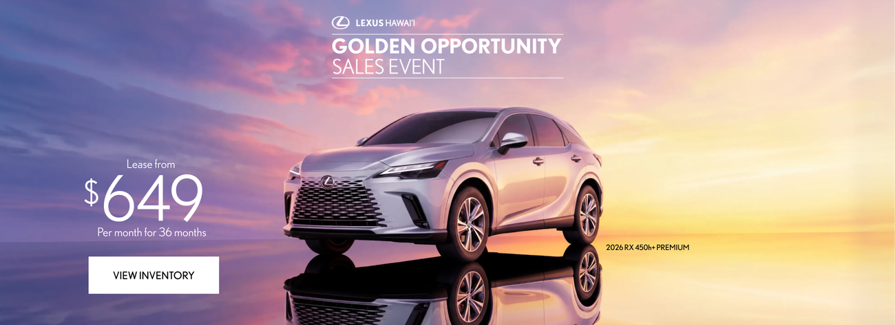 The 2026 RX 450h+. Lease from $649/Mo for 36 Months.