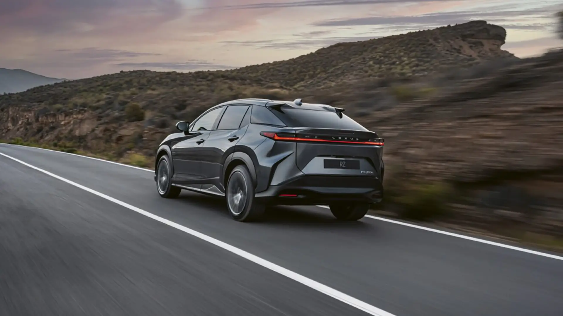 2026 RZ driving away on a open road