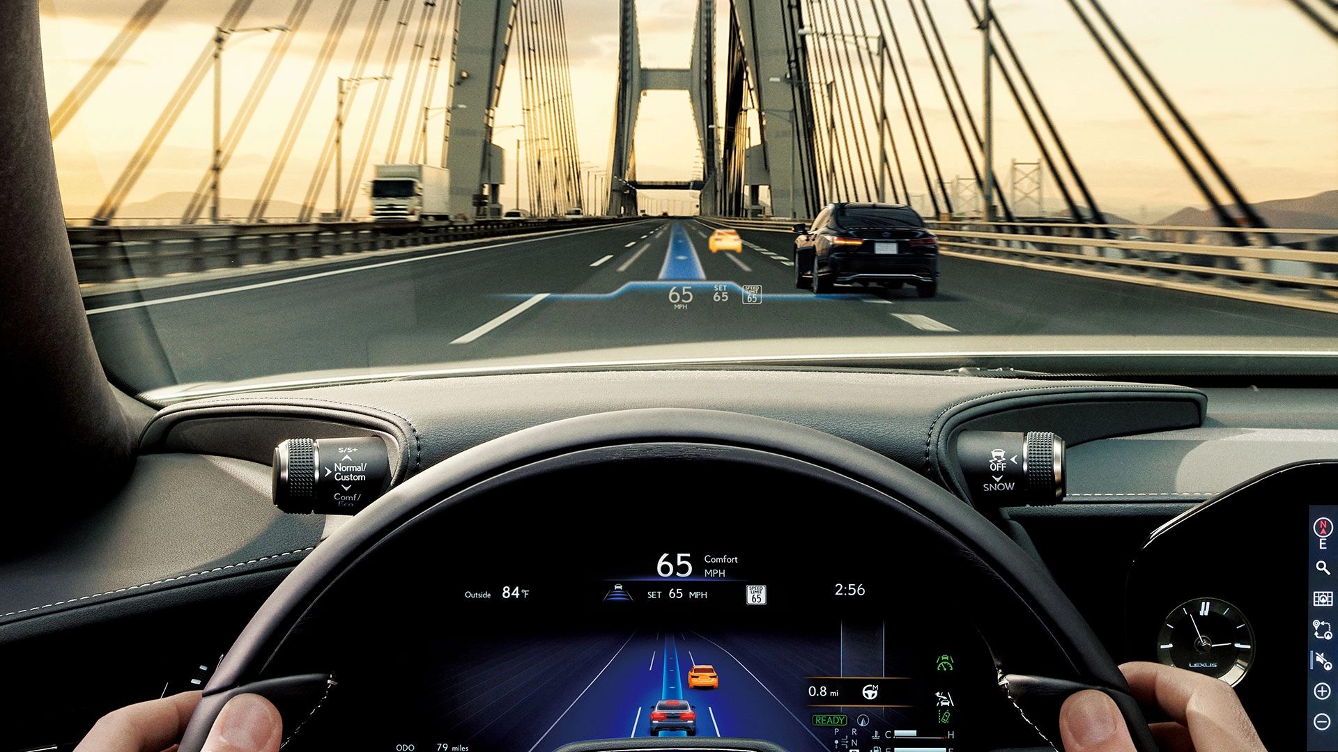 Color Head-Up Display on Windshield