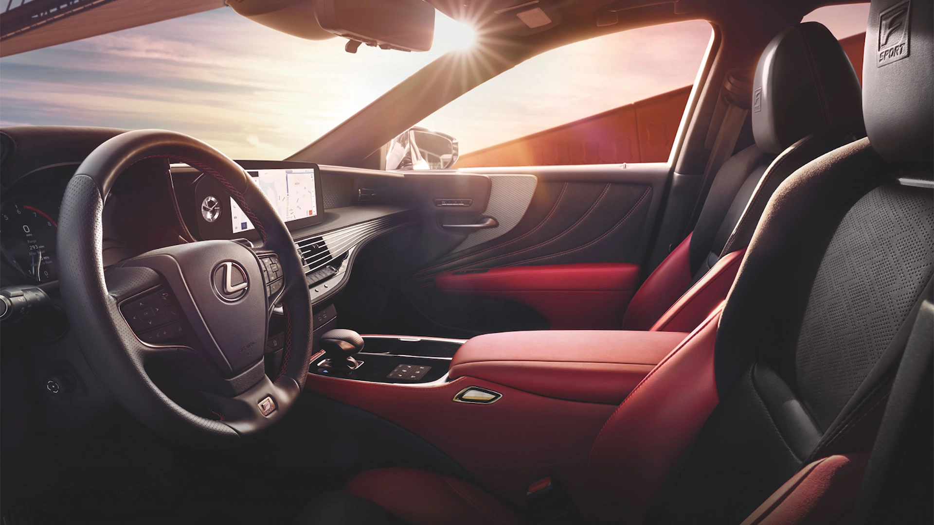 LS 500 Red and Black Front Interior